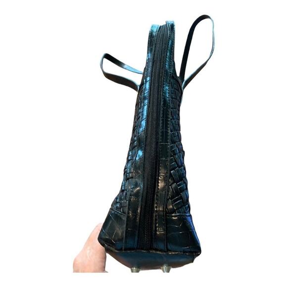 COLDWATER CREEK Women's Black Faux Leather Laptop Bag Tote Black - Picture 4 of 9